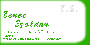 bence szoldan business card